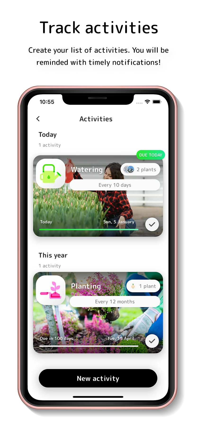 Activities screen